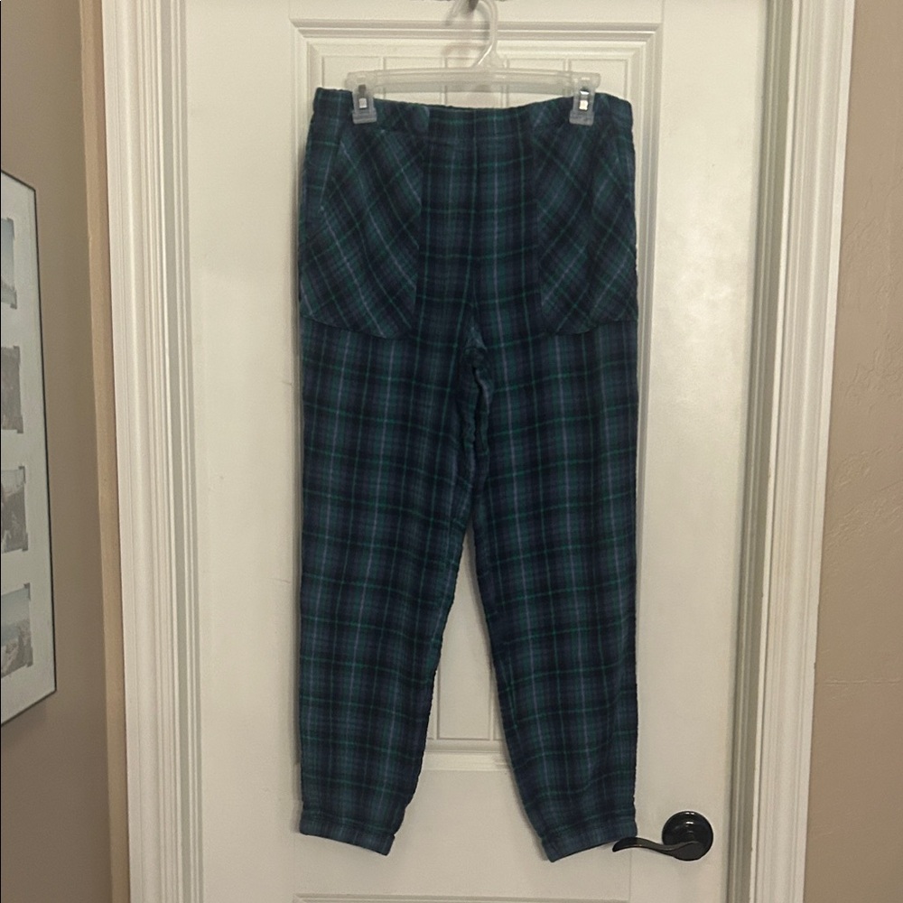 Aerie S Green/Navy Plaid Joggers - Picture 2 of 4